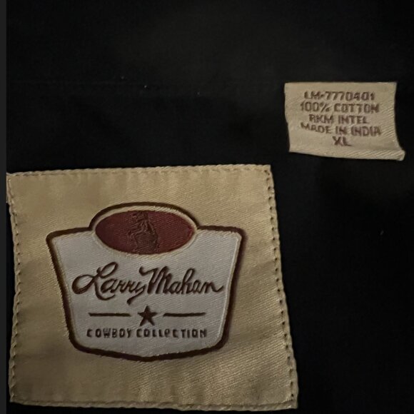 Vintage Larry Mahan Cowboy Collection Mens Large Brass Snap Western Shirt XL - Picture 9 of 9